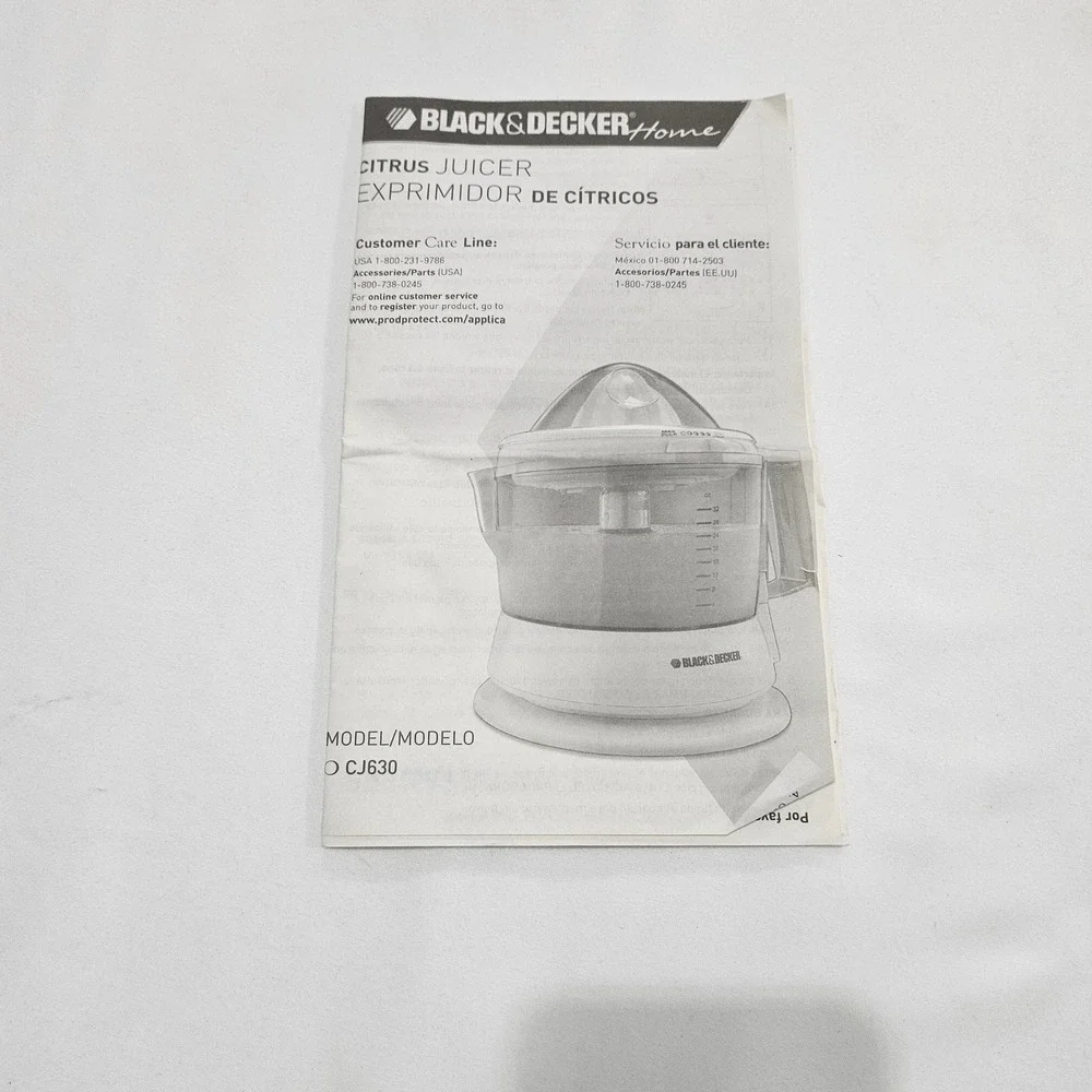 Black & Decker CJ630 Citrus Juicer Electric 32oz White Adjustable Pulp Control
